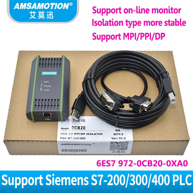 Программируемый кабель PLC 6ES7972 0CB20 0XA0 для Siemens S7 200/300/400 USB MPI изолированный