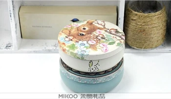 

Free Shipping+Wholesale Round Storage Boxes Drawing Style Gift Tin Box Organizer,200pcs/lot