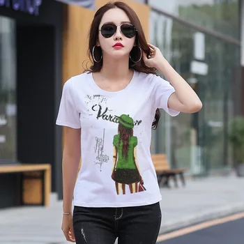 

camiseta vogue t shirt women friends king queen angel top dames summer new arrivals plus size 2019 cotton white flower