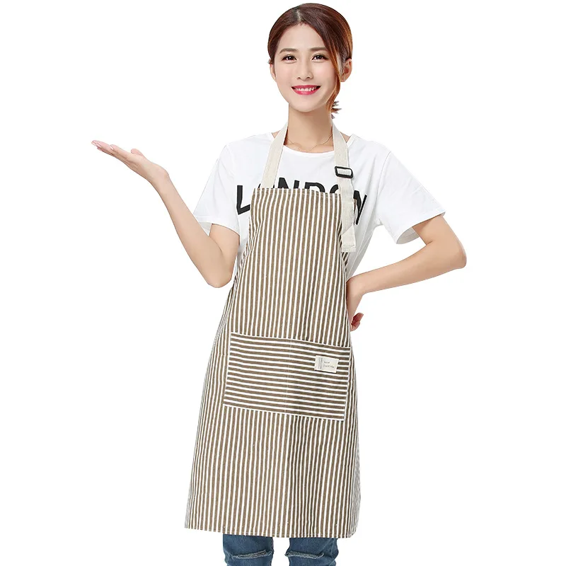 New Hot Fashion Lady Women Men Adjustable Cotton Linen High-grade Kitchen Apron For Cooking Baking Restaurant Pinafore