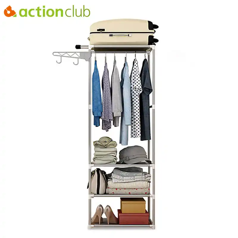 Actionclub Простая вешалка для одежды, вешалки для одежды, креативная полка для одежды, легкая сборка, подвесные вешалки для одежды в спальню - изображение