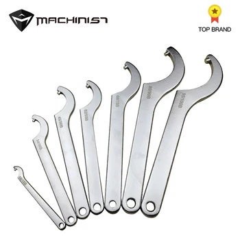 

1pc C-shaped Chrome Vanadium Steel Chrome-plated Crescent Wrench Suspension Spring Round Nut Water Meter Cover Hook Type Wrench