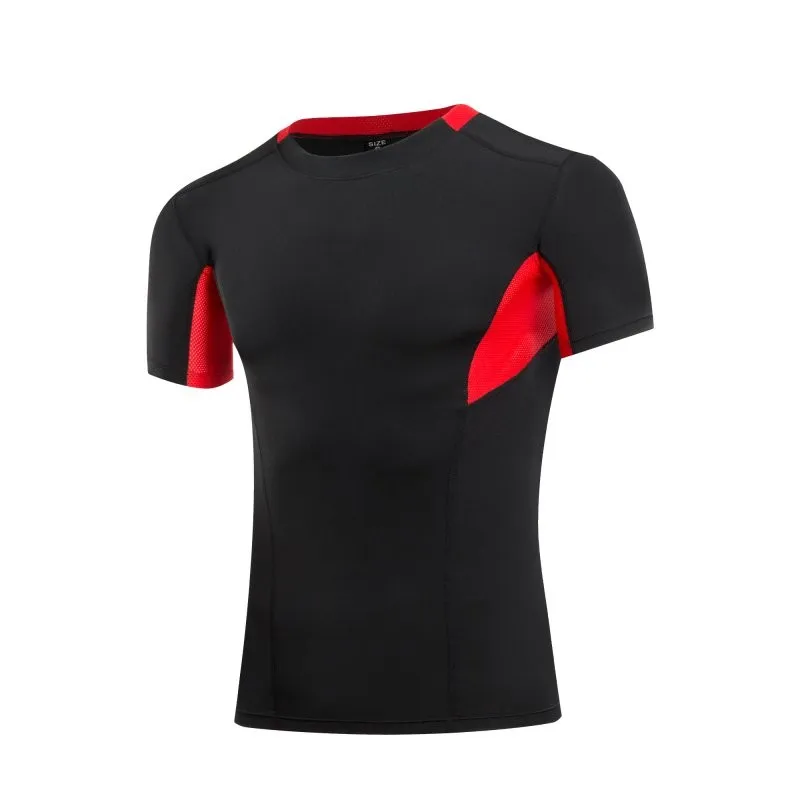 Дышащая мужская эластичная Спортивная футболка, быстросохнущая футболка для фитнеса с коротким рукавом, компрессионная футболка S/M/L/XL/2XL