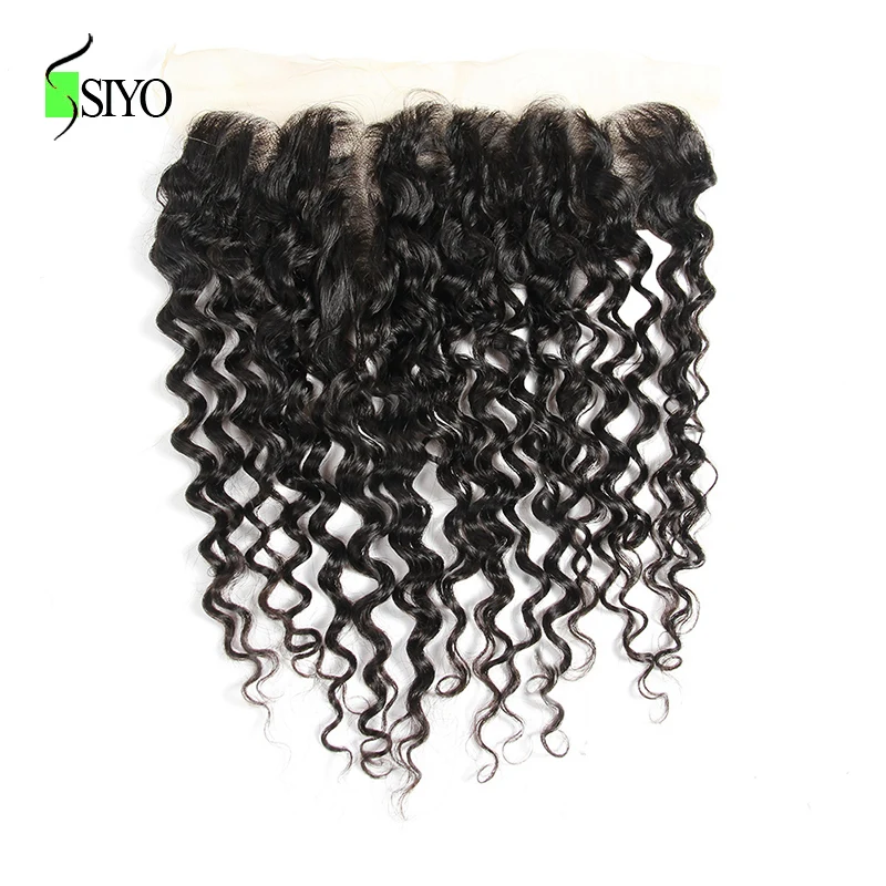 

SIYO Hair Peruvian Water Wave Frontal 13x4 Ear to Ear Lace Frontal Closure 100% Human Hair Closure Remy Hair