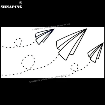 

SHNAPIGN Paper Airplane Flash Tattoo Hand Sticker 10.5*6cm Small Waterproof Henna Beauty Temporary Body Art FREE SHIPPING