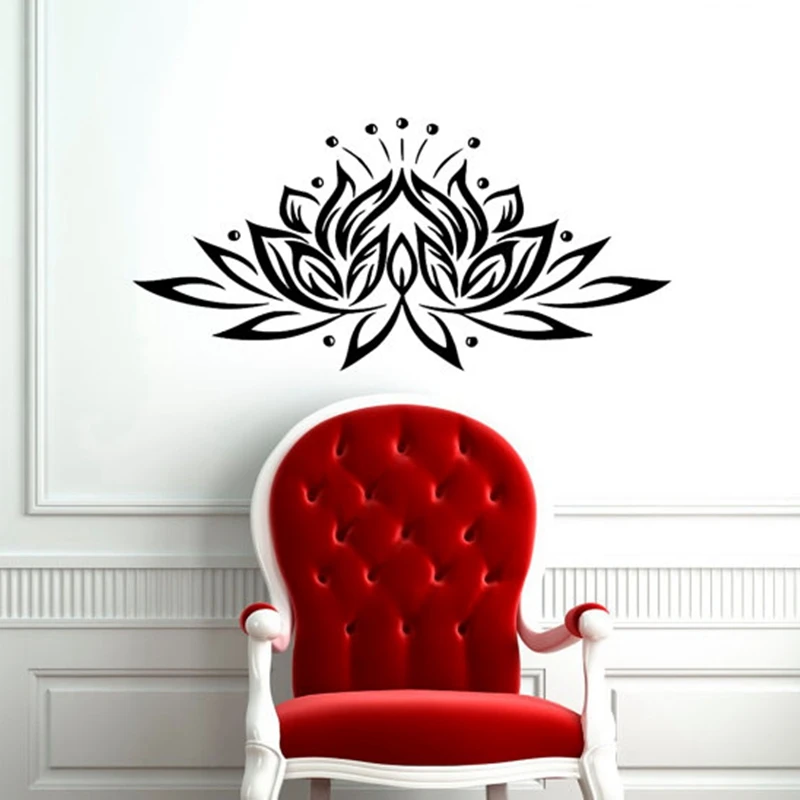 Lotus flower wall sticker , Vinyl lotus flower yoga wall art decal