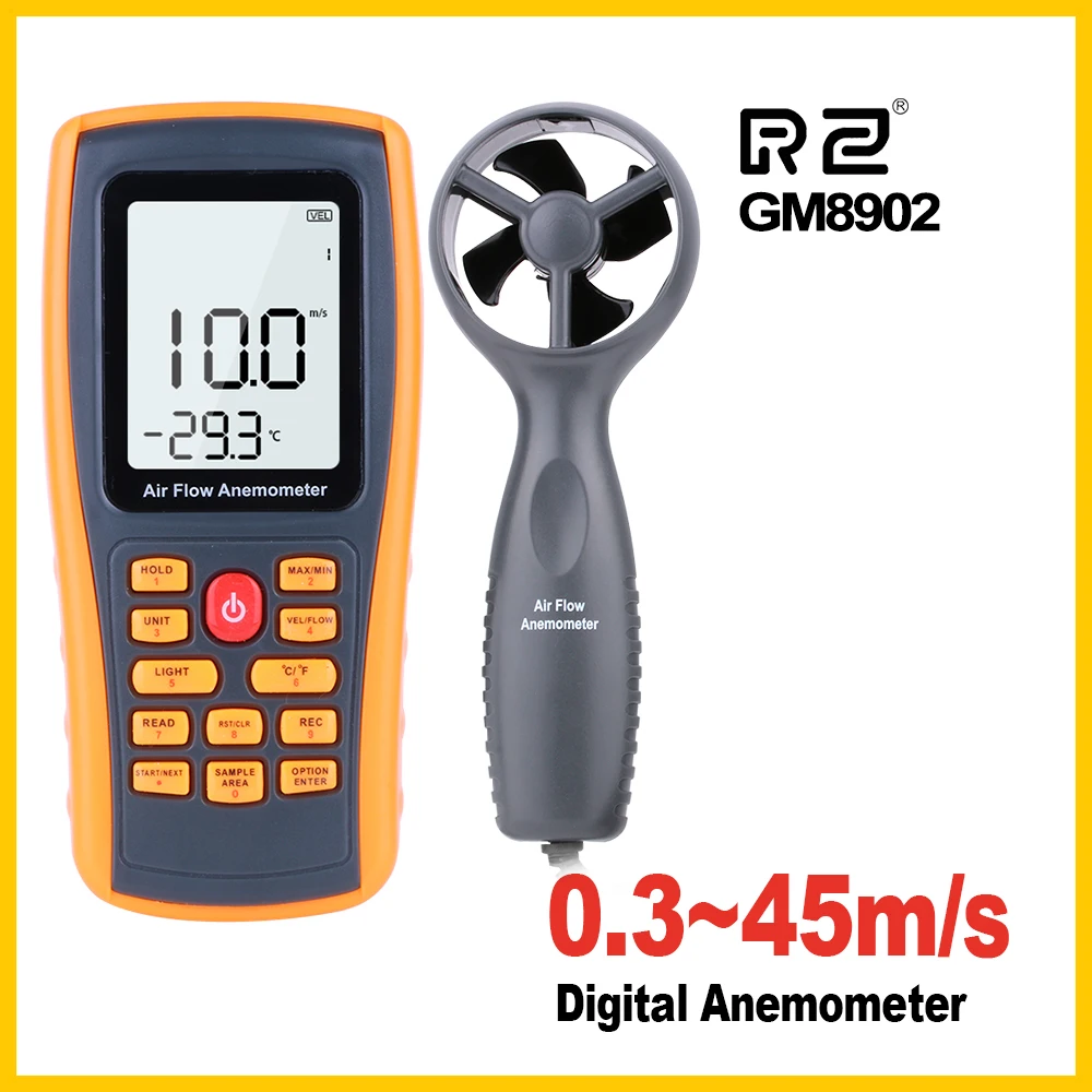 Digital Anemometer Wind Speed Meter Air Volume Ambient Temperature