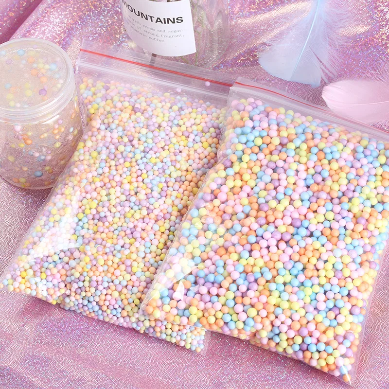 

Slime Warm Color Snow Mud Particles Accessories Tiny Foam Beads Slime Balls Supplies