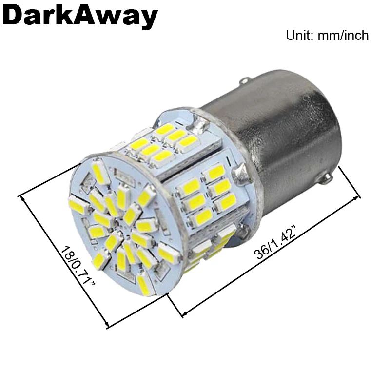 Затемненный Ультра яркий 2x1156 P21W 1141 1003 3014 54smd светодиодный светильник лампа 12В 24В