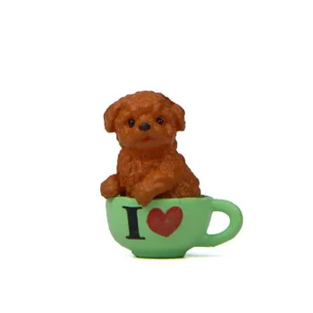 

1 Pc Cute Teddy Bear Sitting on The Cup Action Figure Toy Cartoon Animal Model PVC Ornament Doll Toy