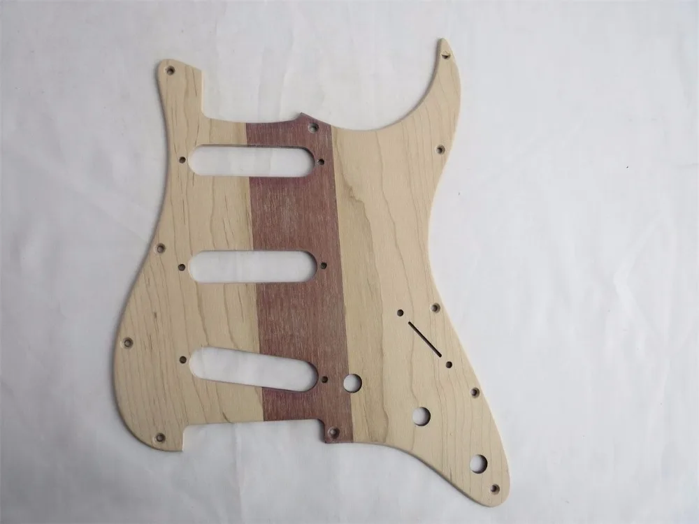 1pcs Unfinished hand made Maple wood STRAT GUITAR SSS Pickguard 3485
