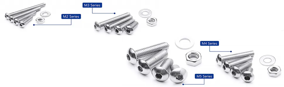 M2 M3 M4 M5 Stainless Steel Precise Metric Hex Head Cap Self Tapping Screws,Round Flat Socket