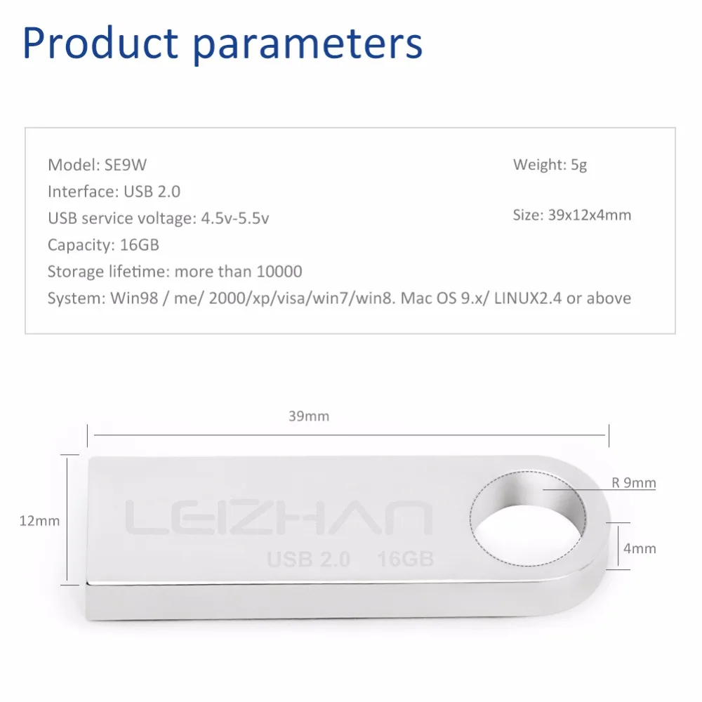 LEIZHAN USB флэш накопитель металлический флеш usb 64 ГБ 32 оперативной памяти 16 Гб