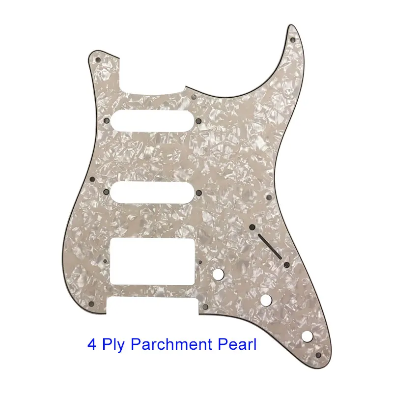 Гитарные части для США 57 лет 8 винтовых отверстий гитара Stratocaster Pickguard с мостом PAF хамбакер один HSS царапины пластины - Цвет: Parchment Pearl