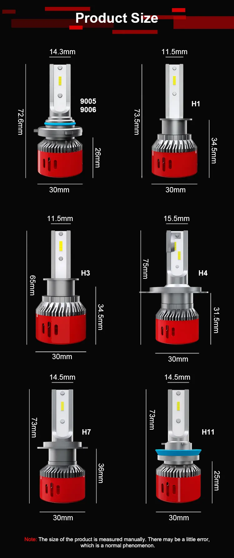 CROSSFOX H1 LED Car Headlight H7 Lamp H4 LED 9005 HB3 9006 HB4 H8 H9 H11 12V High Low Beam 6000K 12000LM Auto Lamp Motorcycle