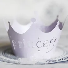 Фиолетовый Принцесса Корона торт чашки обертка для кексов, бумажные Формы для кексов лайнер обертки украшения для девочек день рождения