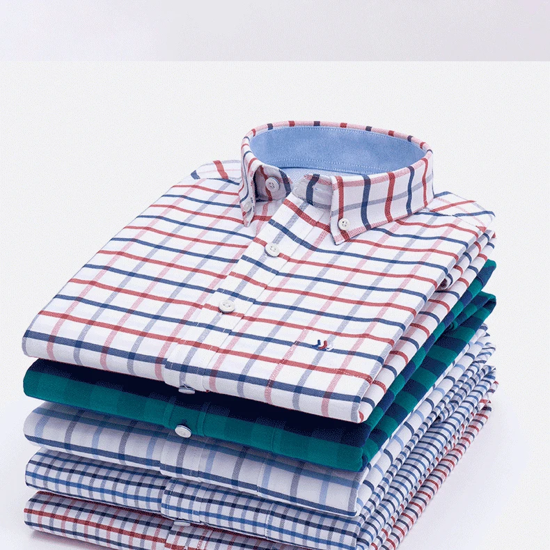 5XL Для мужчин s платье в полоску рубашки мужской работы Повседневная рубашка сплошной цвет Большие размеры 100% хлопок Оксфорд мужская