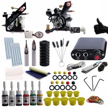 Полный комплект татуировки 2 тату-машины пистолет 6 шт. набор чернил блок питания ручки боди-арт набор инструментов татуировки перманентный Набор Татуировок