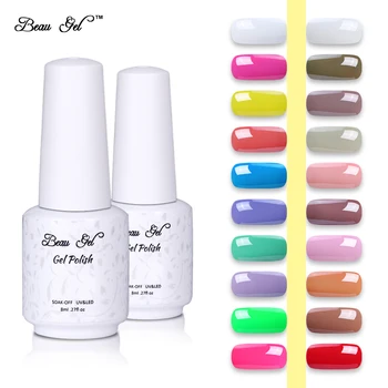 Günstige Beau Gel 8ML Glitter Gel UV Nagel Lack Semi Permanent Führte Nagel Gel Polnisch Nude Farbe UV Gel Nagel Nagellack Für Nagel Schönheit Salon
