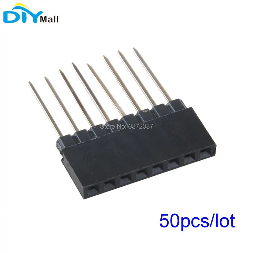 

50pcs/lot 8Pin 2.54mm Single Row Female Pitch Header Socket for Arduino