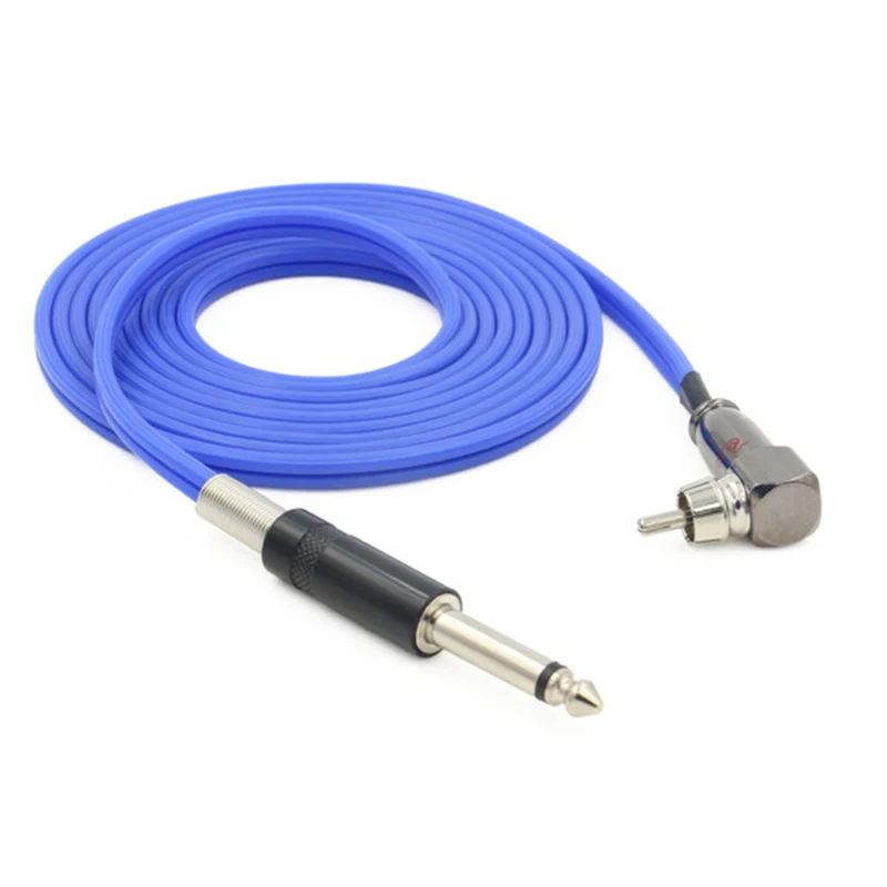 Professional-2-4M-Blue-Color-RCA-Tattoo-Clip-Cords-Silicone-Soft-Tattoo-Clip-Cord-for-Tattoo