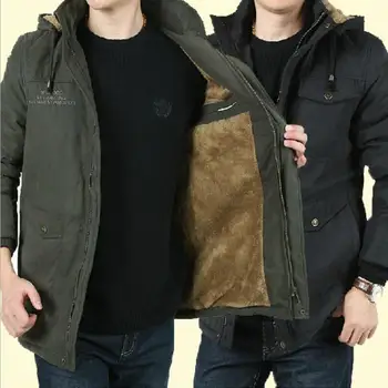 

Brand AFS JEEP Cotton Linner Winter Snow Men Parka Cotton-Padded Hooded Elegant Business Warm Outwear Coats Windbreaker