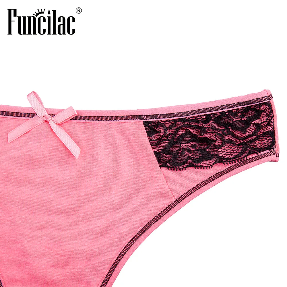FUNCILAC женские сексуальные g стринги хлопковые женское нижнее белье трусики танга 5