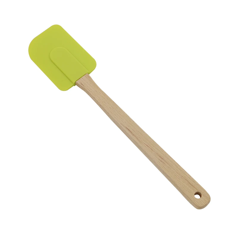 

Multifunctional Silicone Pastry Scraper 21*2cm Wooden Handle Baking Barbecue Cake Accessories Blue Environmental Kitchen Tools