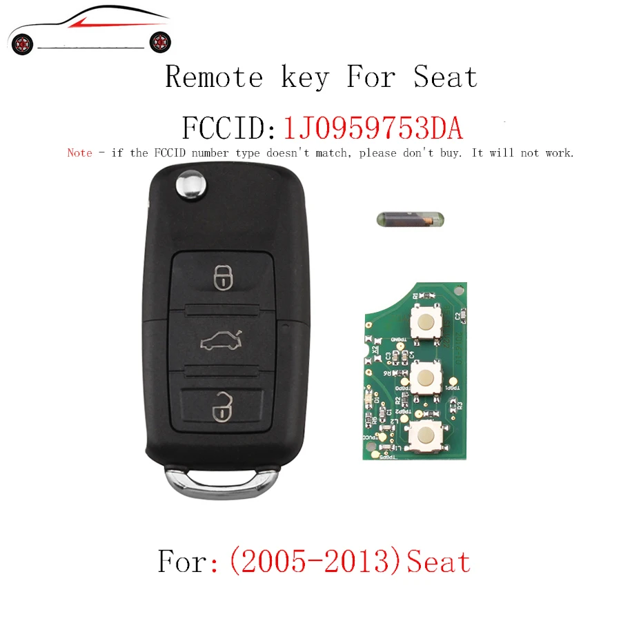 Горбин 434 МГц Автомобильный Дистанционный Ключ DIY для SEAT Altea Ibiza Leon Toledo 2005-2013 1J0959753DA