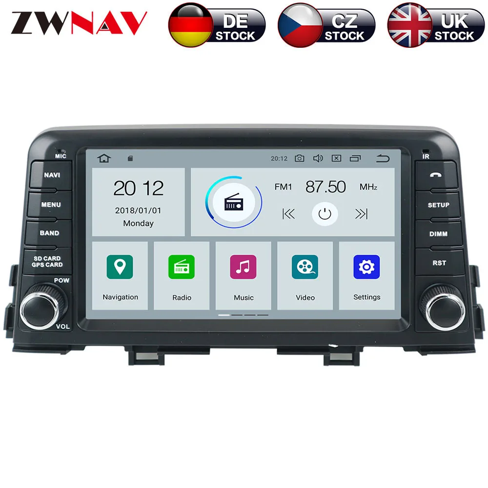 ZWNAV Android 9,0 4+ 32 ГБ Автомобильный dvd-плеер для KIA PICANTO MORNING радио Ibiza gps Карта Навигация с зеркальной связью RDS