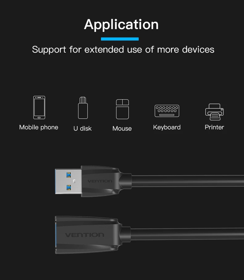 Vention USB3.0 кабель-удлинитель мужчин и женщин USB2.0 расширение провода супер Скорость 3,0 удлинитель USB кабель синхронизации данных для компьютера PC