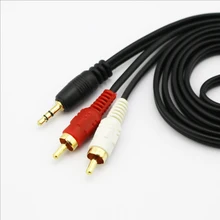 100 шт. в партии Чистая медь 1,5 м RCA штекер 3,5 мм двойной лотос 1 точка 2/один sub два аудио сигнала линии AV