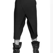 27-44! для ночного клуба мужские новые свободные модные до икры брюки Наклонный срез разделенные костюмы с кюлотами