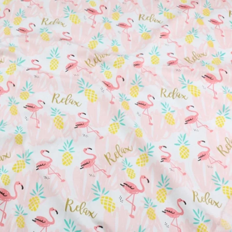 160 см* 50 см хлопковая ткань свежий мультфильм Розовый Синий Фламинго ананас шеврон ткани для DIY кроватки постельные принадлежности подушки швейная ткань