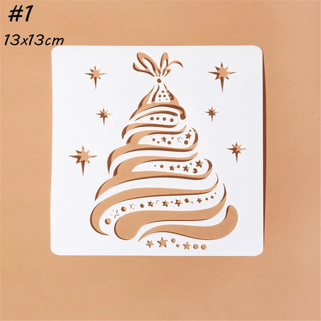 Pack of 24Pcs Small Hollow-out Christmas Painting PET Stencils Set