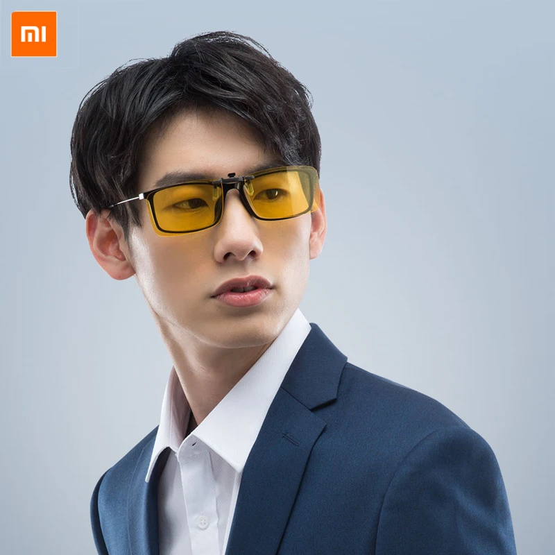 

new xiaomi TS driver night vision glasses TAC lens Zinc alloy clip 10g light weight for Night driving fashion Clear