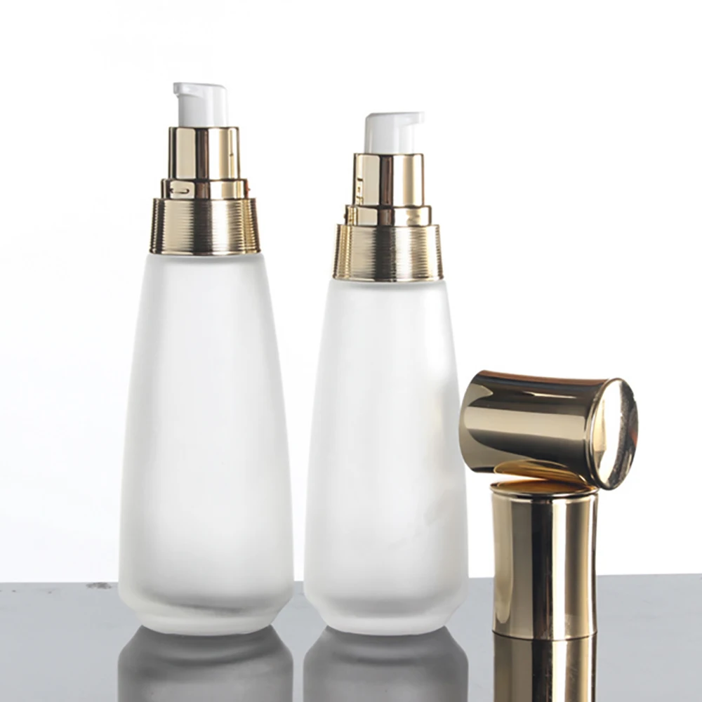 

Round Clear Frosted Glass Cream Lotion Pump Cosmetic Container,100ml Hair Lotion Bottle