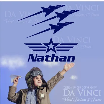 

Multi-color selection custom name airplane wall stickers vinyl wall stickers room decor living room