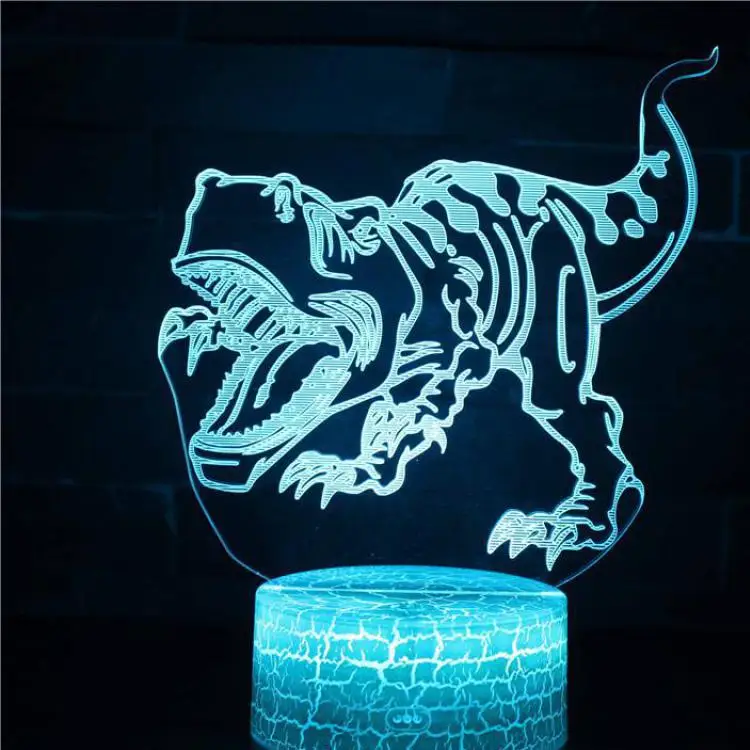 Динозавр 3d светильники Детская комната украшения 3D ночник 7 цветов Изменение дистанционного сенсорного переключателя Usb Светодиодная лампа - Испускаемый цвет: 7 color change
