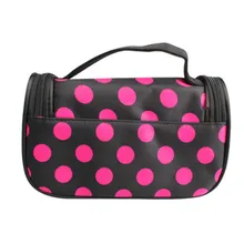 Новая косметичка нейлон прочный круглый в горошек Леди Сумочка для косметики портативная волна макияж сумки Trousse Maquillage femme