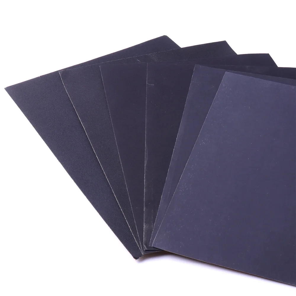 

10Pcs Black Sandpaper Waterproof Abrasive Sand Paper 2xGrit 280 400 1000 1500 2000 Silicone Carbide Grinding Polish Wet/Dry Tool