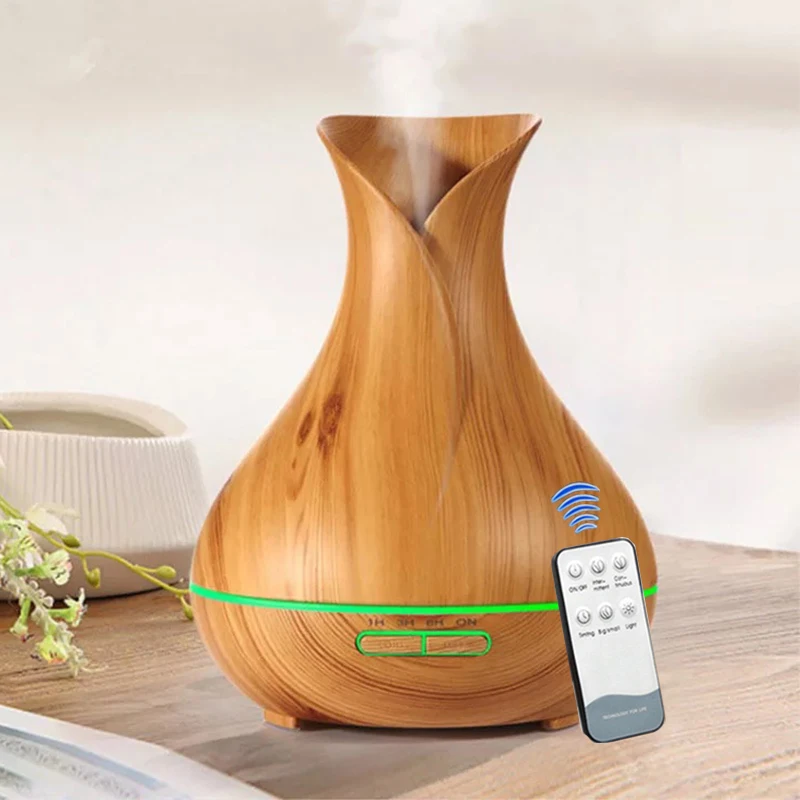 

550ML Aroma Essential Oil Diffuser Ultrasonic Air Humidifier With Remote Control Aromatherapy Diffuser With LED Lights For Home