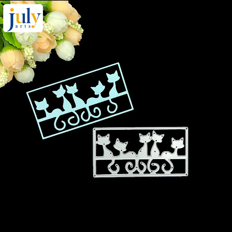 Julyarts Cute Cat Frame Cutting Dies Stencils Metal For DIY Scrapbooking Decorative Embossing Suit Card Die Template | Дом и сад