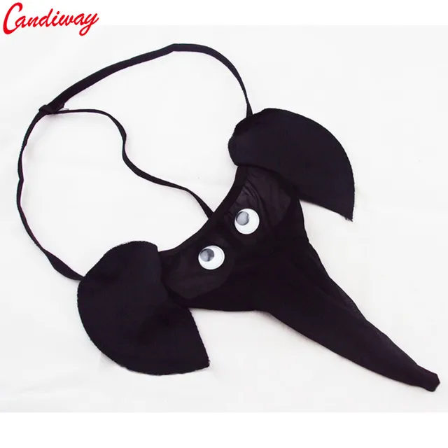 Candiway mężczyźni mini majtki kochanek majtki seksowna bielizna Body g-String underpant Elephant Cartoon wzór więcej dorosły zabawa seks gra -