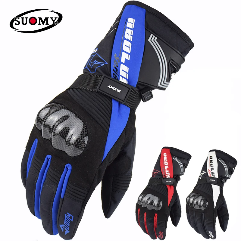 Brand New 2018 100% Waterproof Winter Motorcycle Gloves Carbon Fiber Touch Screen Motorbike Guantes Moto Gloves Skate Snowmobile