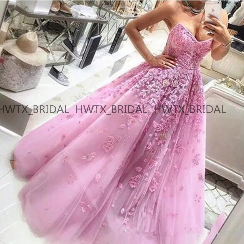 Vestidos de fiesta de noche 2019 розовое вечернее платье винтажные кружевные цветы для аппликации тюлевые Длинные платья для выпускного в деловом стиле