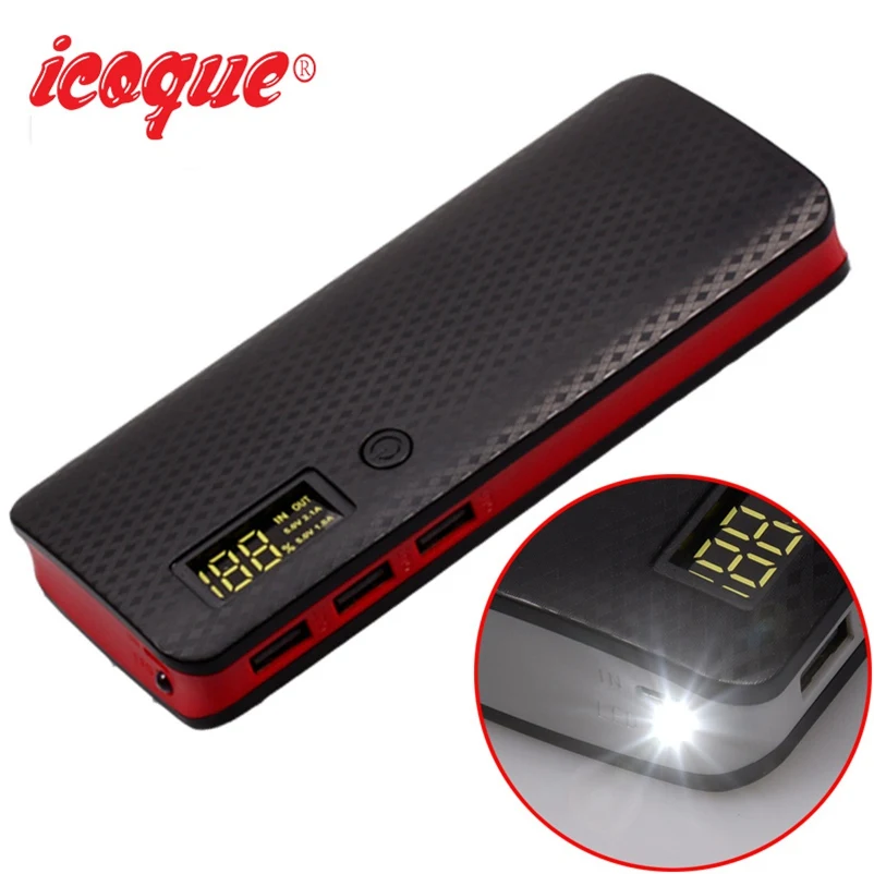 

3 USB 18650 Power Bank Case 10000mah (No Battery) Phone Charger Case DIY Kit Box 5 x 18650 Powerbank Flashlight Pover Power Bank
