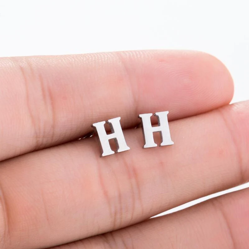 Yiustar A-Z Alphabet Earrings in Stud Earrings Tiny Lovely Alphabat Letter Earrings for Women Girls Kids Personalized Jewelry Fashion Jewelry