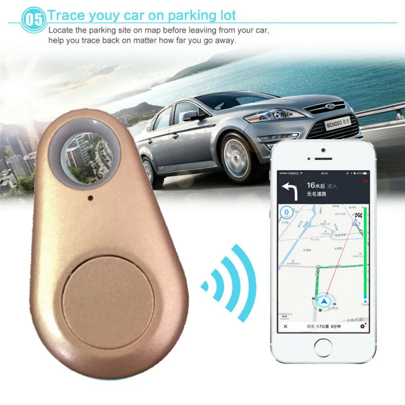 

Portable Bluetooth Mini GPS Tracker Anti-Lost Alarm Remote Finder Device Pets Kids Car Wallet Key Finder Tracker