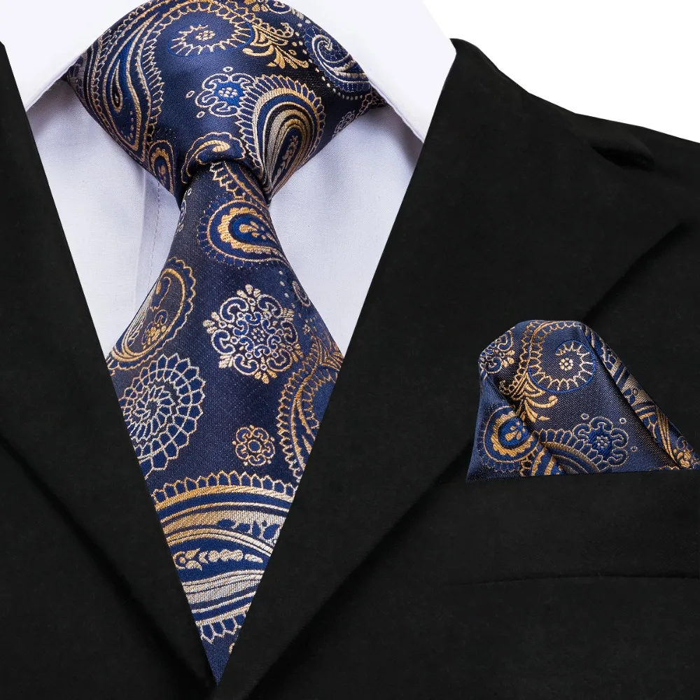 Роскошный голубой шелковый галстук с узором пейсли, галстуки для мужчин, 160 см, длина 9 см, широкий большой галстук, запонки, карманный квадратный набор, мужские галстуки, GP-010